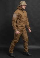 Чоловічий демісезонний костюм Softshell з Липучками під Шеврони колір койот Куртка і штани 3XL - зображення 4