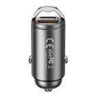 Зарядний автомобільний Remax RCC238 45W (1USB/1Type-C) PD3.0, SCP/FCP, QC3.0/4.0, PPS/AFC швидка зарядка адаптер у прикурювач Сірий