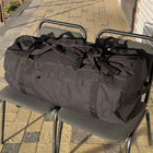 Тактическая сумка, баул 90 л Оксфорд 600 D ПВХ Черная MELGO - изображение 5
