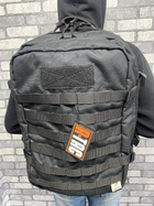 Рюкзак тактичний 40 літрів полікордура темна Чорний (black) армійський, штурмовий - зображення 1