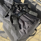 Тактична сумка, баул 65 л Оксфорд 600 D ПВХ Чорна MELGO - зображення 6