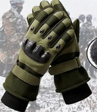 Зимові рукавиці, теплі на флісі олива XL - зображення 1