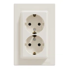Розетка Schneider Electric ASFORA с заземлением двойная крем 16А (EPH9900123)