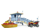 Zestaw do zabawy Bruder Life Guard Station with Quad and Personal Boat (62780) (4001702627805) - obraz 2
