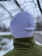 Біла військова шапка під шолом на флісі 300г/м. Розмір 55-57 - зображення 3