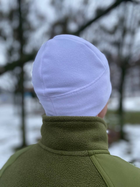 Біла військова шапка під шолом на флісі 300г/м. Розмір 55-57 - зображення 4