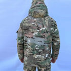 Тактична військова куртка тепла Multicam софтшел, армійська, мембранна, водовідштовхувальна, вітронепроникна з флісовою підкладкою, пальто з капюшоном, бомбер, бушлат, мультикам р.2XL - зображення 2