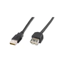 Кабель передачі даних USB 2.0 AM/AF DIGITUS 1.8м 480Мбіт/с чорний (AK-300200-018-S)