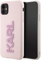 Etui Karl Lagerfeld 3D Rubber Glitter Logo do Apple iPhone Xr/11 Pink (3666339166397) - obraz 1