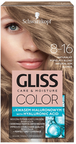 Farba do włosów Gliss Color Care & Moisture 8-16 Naturalny Popielaty Blond 143 ml (9000101622478) - obraz 1