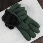 Перчатки мужские тактические флисовые на меху зима размер L-XXL на резинке хаки - изображение 3