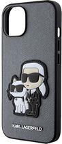 Etui Karl Lagerfeld Saffiano Karl&Choupette do Apple iPhone 14 Silver (3666339122744) - obraz 1