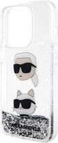 Панель Karl Lagerfeld Liquid Glitter Karl&Choupette Head для Apple iPhone 14 Pro Max Silver (3666339164669) - зображення 2