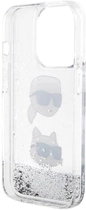 Etui Karl Lagerfeld Liquid Glitter Karl&Choupette Head do Apple iPhone 14 Pro Max Silver (3666339164669) - obraz 3