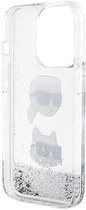 Etui Karl Lagerfeld Liquid Glitter Karl&Choupette Head do Apple iPhone 14 Pro Max Silver (3666339164669) - obraz 3