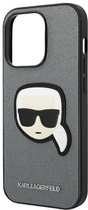 Etui Karl Lagerfeld Saffiano Karl Head Patch do Apple iPhone 14 Pro Max Silver (3666339077105) - obraz 4