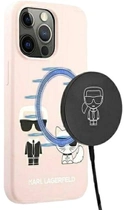 Панель Karl Lagerfeld Silicone Ikonik Karl&Choupette Magsafe для Apple iPhone 13/13 Pro Light Pink (3666339035143) - зображення 1