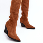 Kowbojki damskie wysokie Delia 36 Camel (5905677962840) - obraz 1