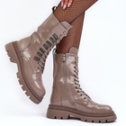 Жіночі зимові черевики високі S.Barski MR870-72 38 Темно-бежеві (5905677936803) - зображення 5