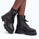 Жіночі зимові черевики високі GOE MM2N4021 38 Чорні (5903163991152) - зображення 5