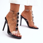 Sandały damskie z cyrkoniami D&A MR-16 40 Czarne (5905677431599) - obraz 5