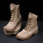 Обувь мужская летняя Берцы песок 38 на шнурках с натуральной гидрофобной кожи подкладкой сеткой 3D зносостойкая гибкая подошва из полиуритана - изображение 4