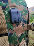 Рюкзак Тактический, Армейский с Usb портом, объем 30 л. цвет зеленый Пиксель - изображение 6