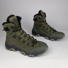 Зимние кожаные полуберцы на меху Oksy Tactical ботинки экомех Olive размер 41 - изображение 6
