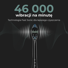 Szczoteczka soniczna AENO DB4, 46000 obrotów/minuta, ładowanie bezprzewodowe, Czarna, 4 końcówki - obraz 5