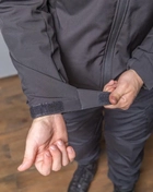 Мужской демисезонный Костюм полиция Softshell с Липучками под Шевроны черный Куртка и брюки 2XL - изображение 4