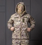 Мужская куртка Softshell мультикам с капюшоном и липучками под водонепроницаемая шеврона S - изображение 1