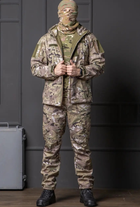 Мужская куртка Softshell мультикам с капюшоном и липучками под водонепроницаемая шеврона S - изображение 4