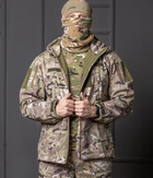 Чоловіча куртка Softshell мультикам з капюшоном та липучками під шеврони водонепроникна S - зображення 5