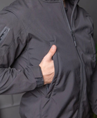 Мужской демисезонный Костюм полиция Softshell с Липучками под Шевроны черный Куртка и брюки M - изображение 2