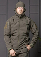Чоловіча куртка НГУ Softshell оливковий колір з анатомічним покроєм вітрозахисна L - зображення 1