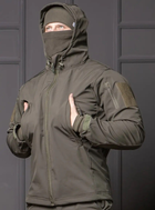 Чоловіча куртка НГУ Softshell оливковий колір з анатомічним покроєм вітрозахисна L - зображення 5