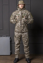 Мужской демисезонный костюм Softshell с Липучками под Шевроны пиксель Куртка и брюки 3XL - изображение 1