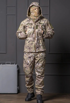 Мужская куртка Softshell мультикам с капюшоном и липучками под водонепроницаемая шеврона 4XL - изображение 2