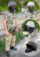 Баллистический армейский шлем пехотный, военная пуленепробиваемая армейская каска универсальная, с защитой ушей, класс уровня NIJ IIIA (отечественный класс 1-А), с чехлом на каску типа пиксель - изображение 3