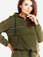 Bluza damska nierozpinana streetwear krótka Infinite You M228 S Khaki (5902360546394)