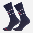 Набір чоловічих шкарпеток високих бавовняних Tommy Hilfiger 701218704002 39-42 2 пари Темно-синій (8720245292634) - зображення 3