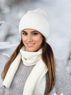 Комплект жіночий (шапка+шарф) Kamea K.23.232.01 One Size Білий (5903246783377) - зображення 2