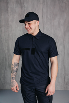 Поло футболка мужская для ДСНС с липучками под шевроны темно-синий цвет ткань CoolPass 44 - изображение 3