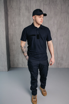 Поло футболка мужская для ДСНС с липучками под шевроны темно-синий цвет ткань CoolPass 42 - изображение 5