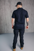 Поло футболка мужская для ДСНС с липучками под шевроны темно-синий цвет ткань CoolPass 42 - изображение 8