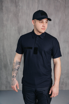 Поло футболка мужская для ДСНС с липучками под шевроны темно-синий цвет ткань CoolPass 46 - изображение 4