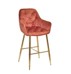 Барный мягкий стул на металлических ножках Onder Metal CHIC Б-Т корица OR-862 BAR 75 - GD 75см