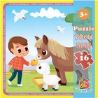 Пазл дитячий "Ферма" G-Toys LA08 картон, 16 елементів