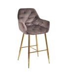 Барный мягкий стул на металлических ножках Onder Metal CHIC Б-Т шоколад PH-608 BAR 75 - GD 75см