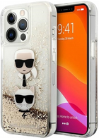 Etui CG Mobile Karl Lagerfeld Liquid Glitter Karl&Choupette Head do Apple iPhone 13/13 Pro Zloty (3666339028954) - obraz 1